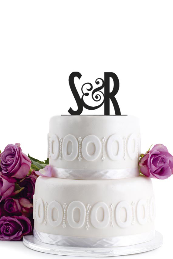 Wedding Cake Topper - Initial Wedding Decoration - Cake Decor Personalized Wedding Cake Topper - Monogram Cake Topper